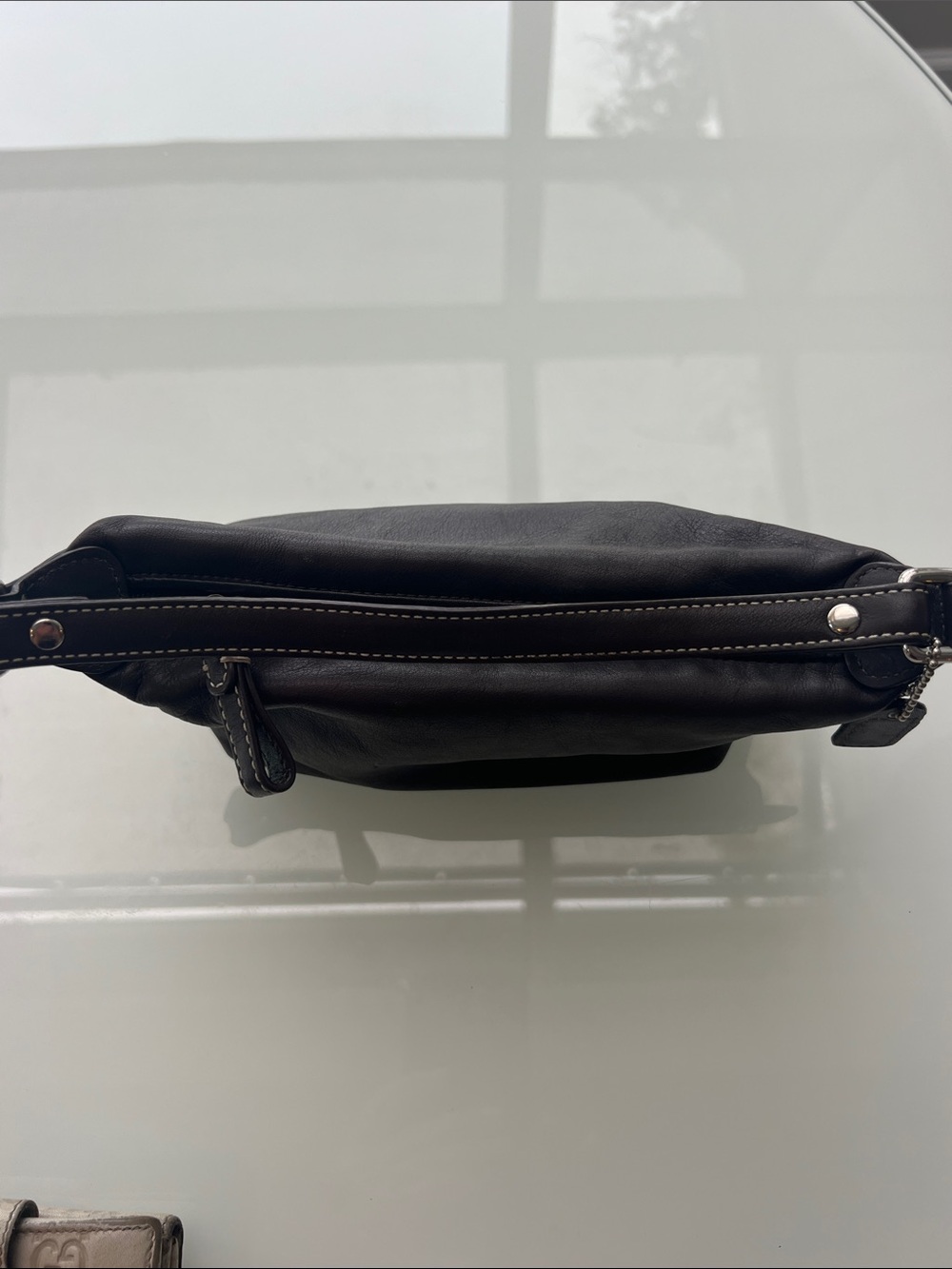 Coach Brown Embossed Leather Mini Tote Bag - Picture 5 of 6